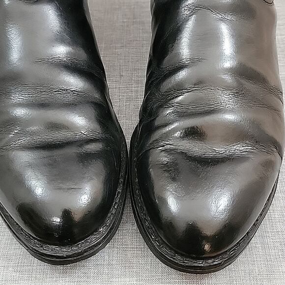 Justin Jackson Black Leather Cowboy Boots round to 3133 Men's sz 9.5EE WIDE - Picture 3 of 11